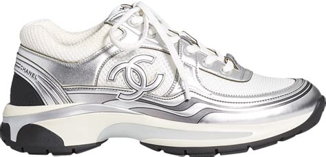 chanel white and silver sneakers|chanel sneakers sale.